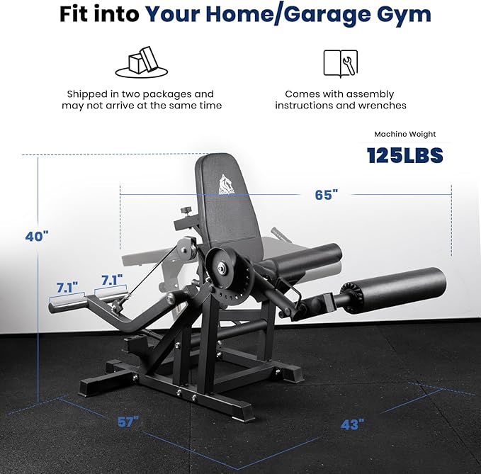 LIONSCOOL Leg Extension and Curl Machine V4.0, 1100lbs Capacity Adjustable Seated Leg Extension, Lying Leg Curl Bench, Cable Operated 2” Plate Loadable Lower Body Exercise Equipment for Home Gym