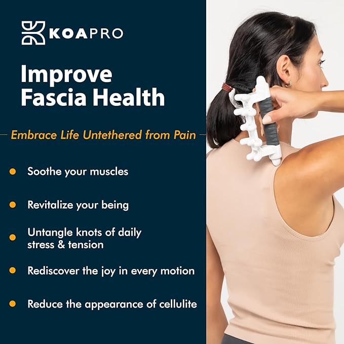 KOAPRO Facia Blaster Fascia Massage Tool for Myofascial Release - Manual Trigger Point and Deep Tissue Sore Muscle Relief, Holistic Fascia Health, Cellulite Massager Tool for Legs, Neck, Back and more