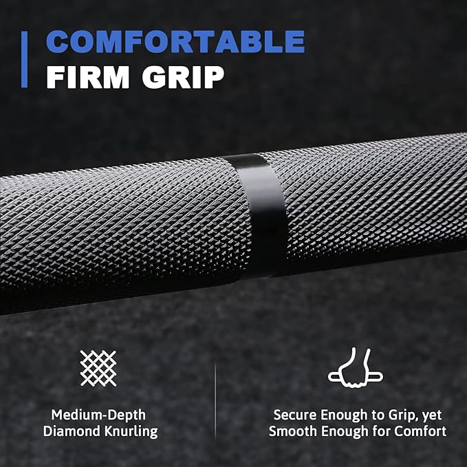 LIONSCOOL Premium 4ft/4.9ft/6ft Barbell for Strength Training and Olympic Weightlifting, 2 Inch Bar for Squats, Curls, Deadlifts, Presses, Hip Thrusts, 350lbs/500lbs/700lbs Weight Capacity