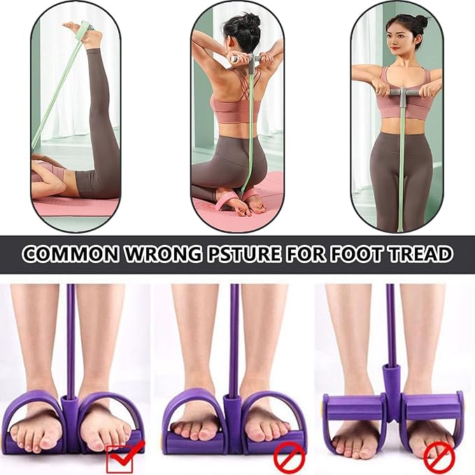 2025 Upgrade Multifunction Tension Rope or Exercise Sit Up Exercise Equipment,Pedal Ankle Puller,Bands-6 Tube Pedal Ankle Puller for Women Men