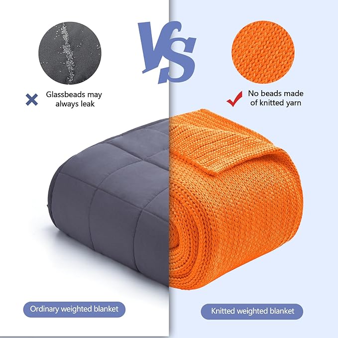 L'AGRATY Knitted Weighted Blanket - 50"x60" 7lbs Cooling Chunky Knit Heavy Blanket for Adults Braided Crochet Throw Thick Cable Yarn Knit Decorative No Beads Evenly Weighted Machine Washable