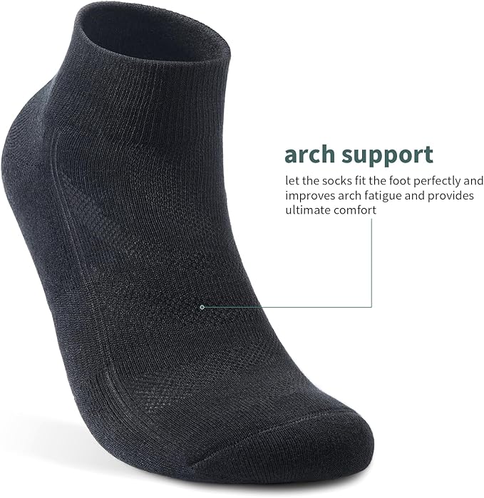 Lapulas 6 Pack Men's Ankle Socks with Cushion, Cotton Quarter Socks for Sport Training Running
