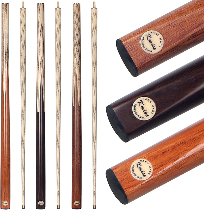 Kmise Pool Cue Set of 3, 57-inch Cue Sticks with 9.5mm Pro Tips, Splicing Process, Handmade from Premium Wood, Pool Sticks for Adults, for Men and Women, Bar Home Taple Sports