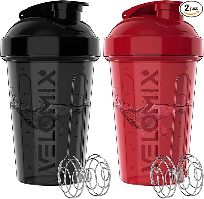 '-2 Pack- 20 oz Protein Shaker Bottles for Protein Mixes - 2x Wire Whisk | Leak Proof Shaker Cups for Protein Shakes and Pre Workout | Protein Shaker Bottle Pack