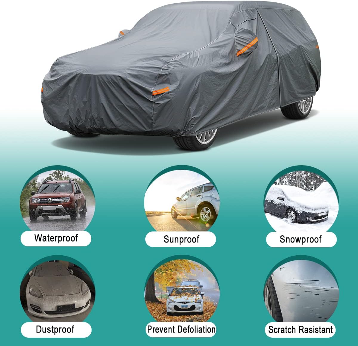 Premium Car Cover Custom Fit BMW X3/X3 M (2003-2025), 16 Layers Heavy Duty Car Cover Waterproof All Weather with Zipper Door for Sun Rain Snow Dust Uv Protection
