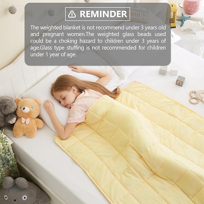 L'AGRATY Weighted Blanket - 36"x48" 5lbs Weighted Blanket Microfiber Material with Glass Beads Small Blanket for All-Season Summer Fall Winter Soft Thick Blanket