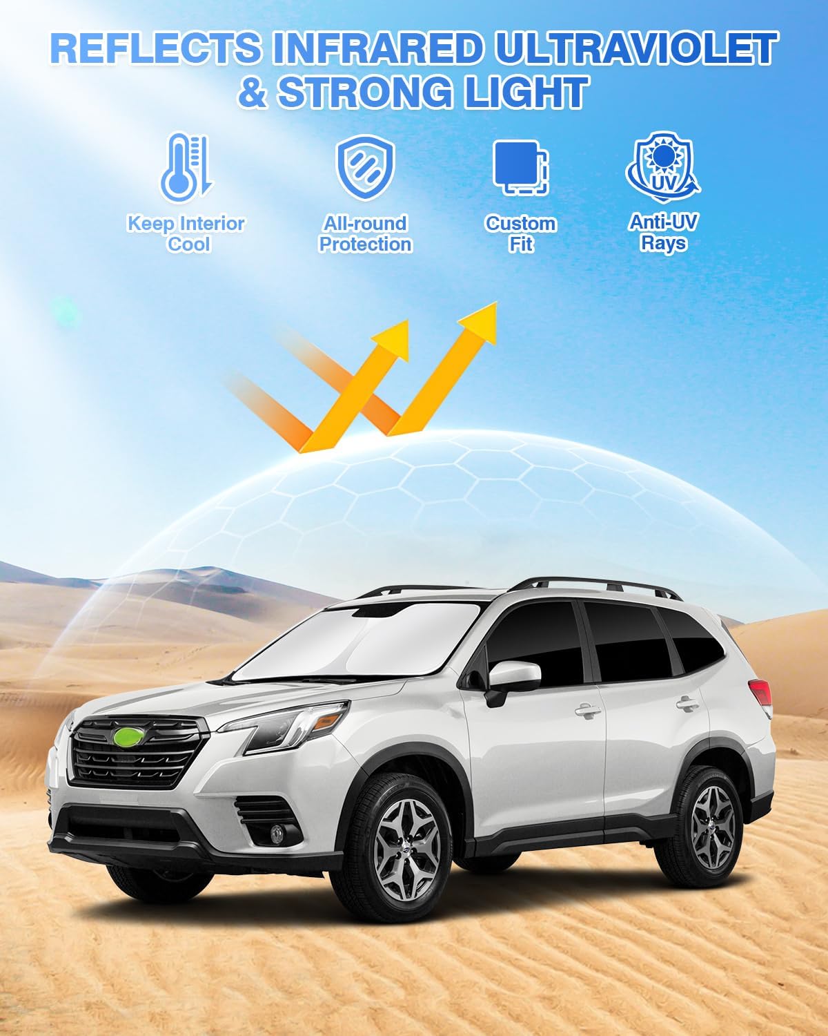 Sunshades for 2025 2026 Subaru Forester Accessories Windshield Sun Shade Side Rear Window Shade Cover Sun Visor Shield Privacy Protection Keep Vehicle Cool Black 8PCS