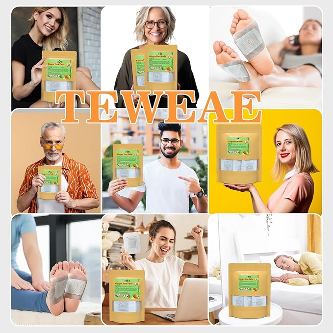 2 in 1 Foot Pads, 120 Pads Tear and Use Pure Ginger Bamboo Wormwood Foot Pads, Bigger Adhesive ''Stay in Place'' Goodnight Pads