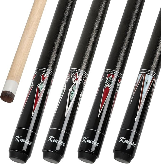 Kmise 4 Pieces Pool Cue Stick, 58??Pool Cues, 18 19 20 21 oz Canadian Maple, Pool Sticks for Adults, Billiard House Home Bar Pool Stick, Durable, Suitable for Professional Billiard Players