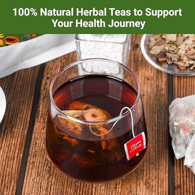 Liver Detox Tea, Chinese Natural Kidney and Liver Cleanse Detox Herbal Tea Support Healthy Kidney Function with 11 Precious Ingredients Formula (30 Bags/2 Pack)