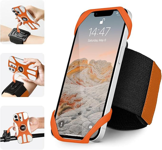3in1 Phone Holder for Running,Arm Band/Wrist Holder/Bike Mount,Phone Armbands 360° Rotation & Detachable Fit All 4.5-7" Cellphone for iPhone 16/15/Pro/ProMax/14/13/12/mini/Pro Max/XS/XR