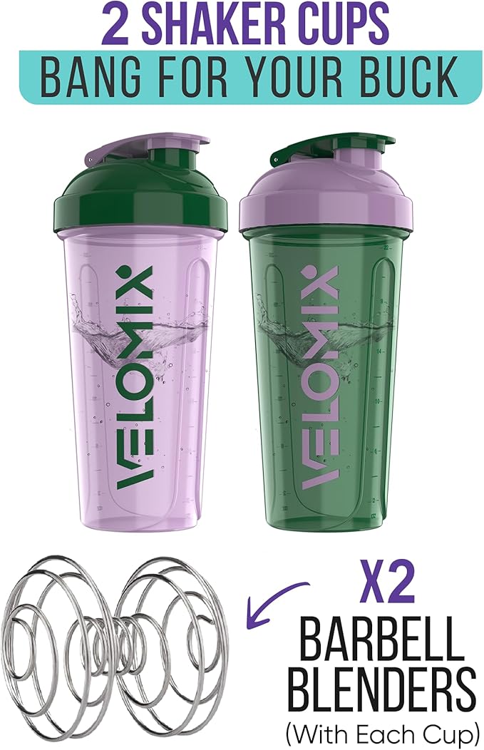 '-2 Pack- 28 oz Protein Shaker Bottles for Protein Mixes - 2x Wire Whisk | Leak Proof Shaker Cups for Protein Shakes | Protein Shaker Bottle Pack (Flower Set)
