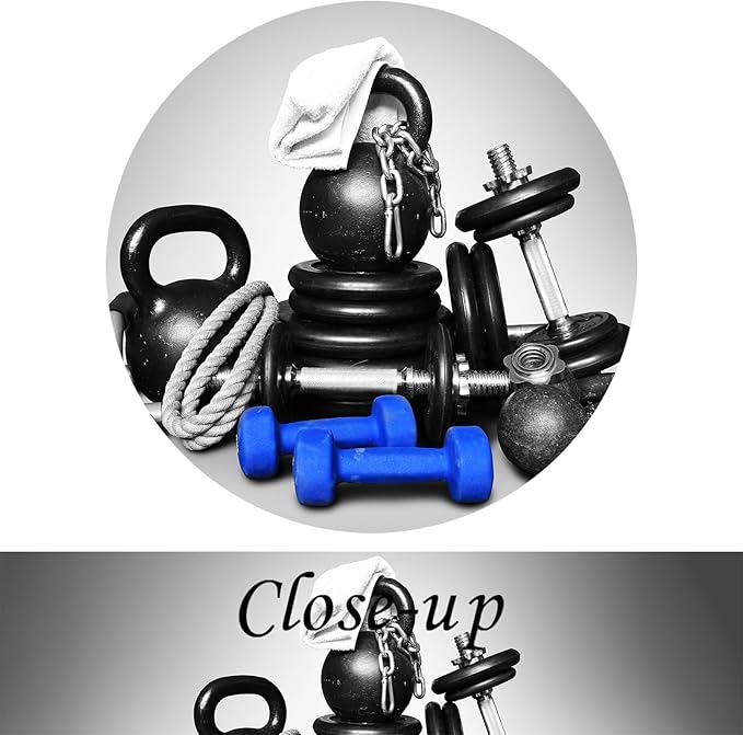 KREATIVE ARTS Large 5 Panel Wall Art Fitness Equipment Canvas Prints Black and Blue Gym Pictures for Boys Men Bedroom Artwork Painting Home Decor Sportsman Gifts Decoration