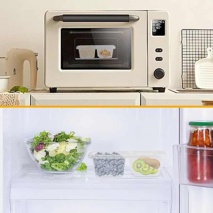 20 Pack Reusable 2-Compartment Snack and Sauce Containers with Lids, Leak-Resistant Dip and Condiment Cups for Meal Prep, Portion Control, Outdoor Use, Freezer & Dishwasher Safe-pink