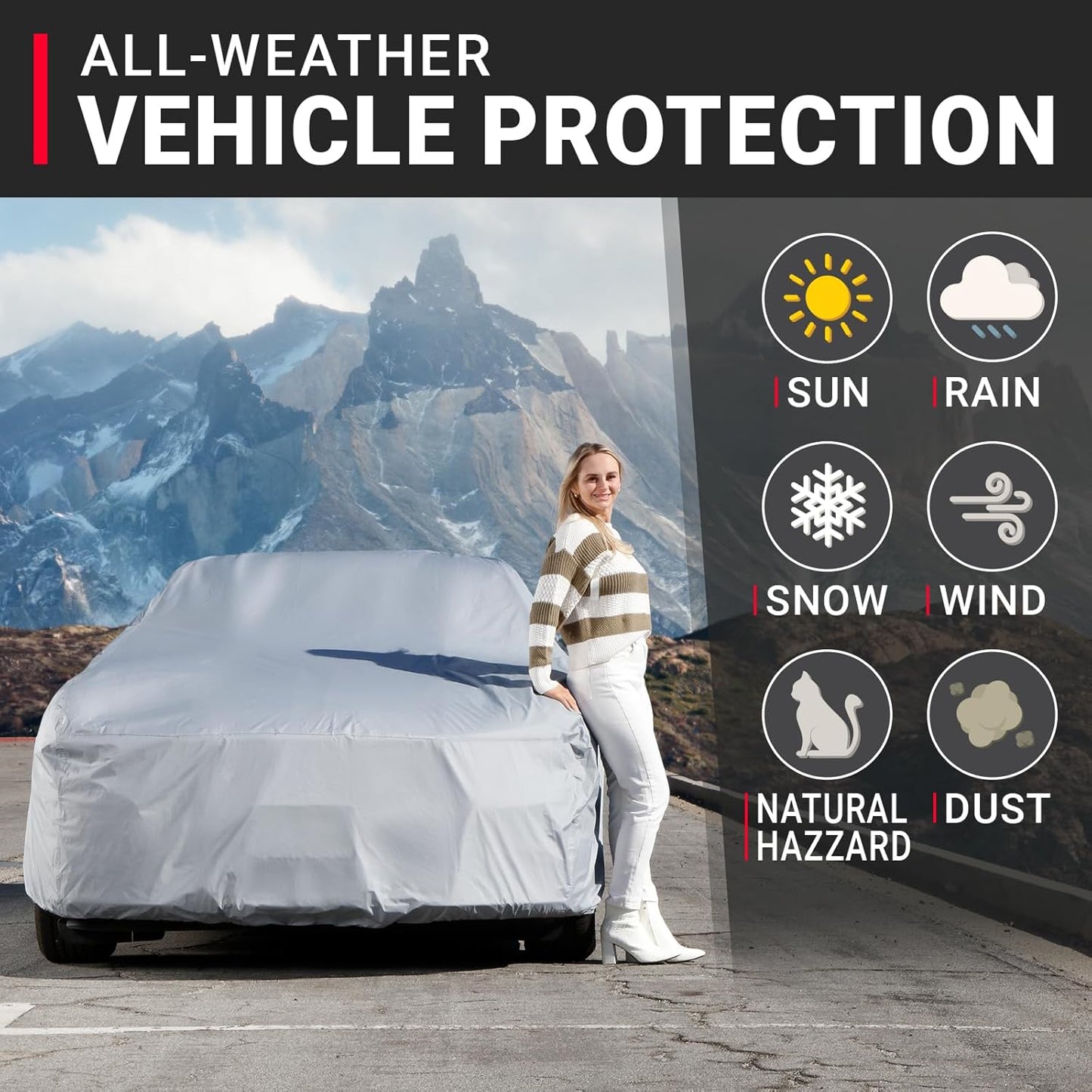 iCarCover Custom Car Cover for Plymouth Roadrunner, Waterproof All-Weather Rain Snow UV Sun Protector Full Exterior Indoor Outdoor Car Cover with Strap (Year Fits 1968-1972)