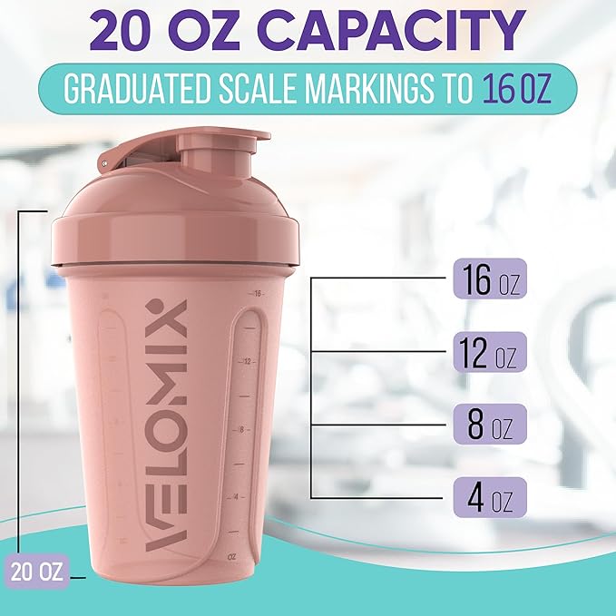 '-6 PACK- 20 OZ Protein Shaker Bottles for Protein Mixes, Shaker Cups for Protein Shakes, Small Shaker Bottle Pack, Shaker Cup, Shakers for protein Shakes (Pastel Shades - 6 Pack)
