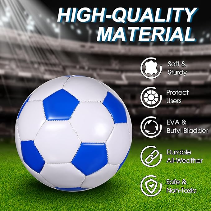 Libima 12 Pcs Soccer Balls with Pump Official Size 3/4/5 Soccer Ball Bulk for Child Adult School Sport Training Practice Christmas Operation