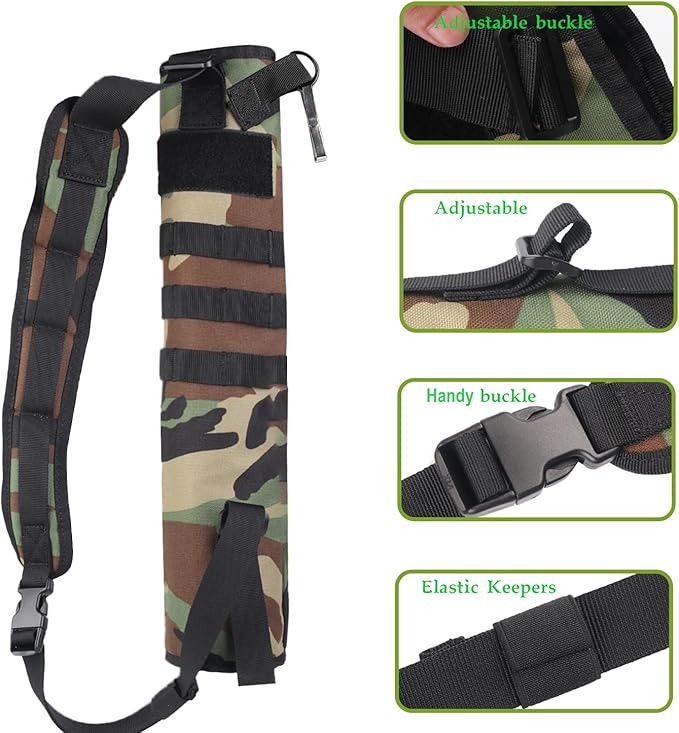 KRATARC Archery Lightweight Back Arrow Quiver Dual Use Foldable Compact Hip Arrows Bag with Molle System Hanged for Target Shooting