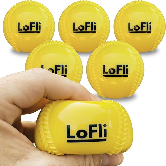 LoFli Limited-Flight Training Baseballs - Regulation Size & Weight, Soft, Safe & Durable - Indoor & Outdoor Practice for Kids & Adults – 6 Pack – Yellow