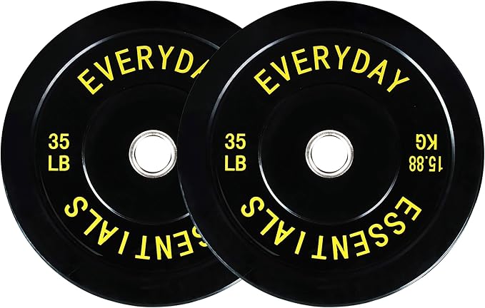 2-Inch Olympic Bumper Plates, Perfect Weight Plates for Weightlifting and Strength Training, Multiple Weights Available