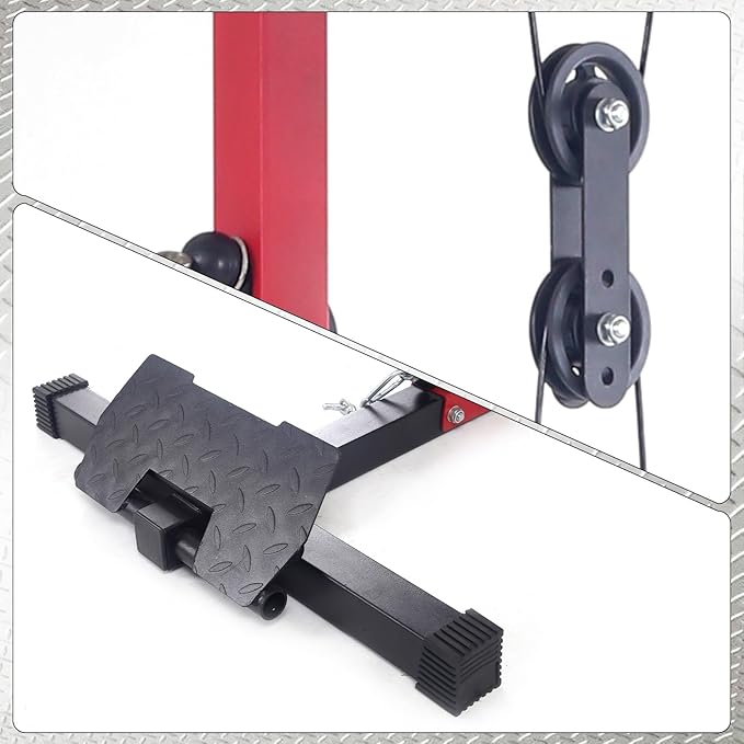 LAT Pulldown Machine, Multi-Functional Cable Machine with High and Low Pulley Station, Row Cable Machine Home Gym with Leg Support, Tricep Workout Equipment