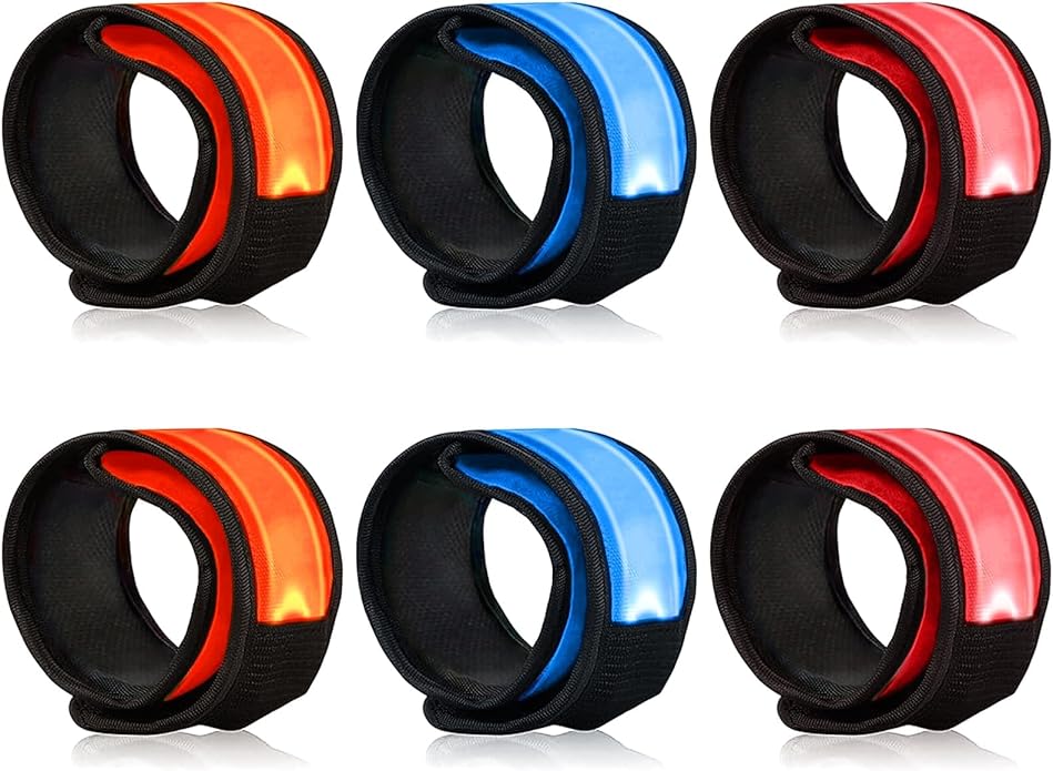 LOBKIN Safety Bracelets, LED Slap Armband Kids Walking at Night Safe LED Light Wrist Light Reflective Belt, Magic Band Running Lights for Runners