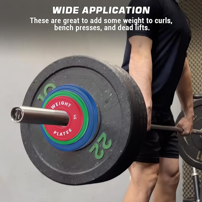 2 in Change Plates 1.25LB Pairs 2.5LB Pairs 5LB Pairs 10LB Pairs 17.5 LB 37.5 LB Set Fractional Weight Plates Set,Bumper plates for Gym Home,Rubber Coating & Steel