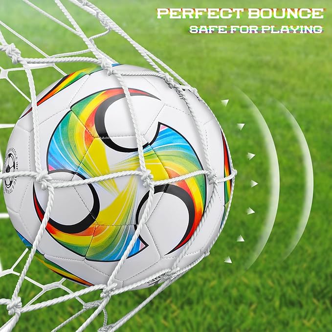 Lenwen 12 Pcs Soccer Balls with Pump Bulk Official Size 5 4 3 Kids Teen Adult Indoor Outdoor Sports Soccer Ball Toddler Youth Gift for Training Game Practice Christmas Operation