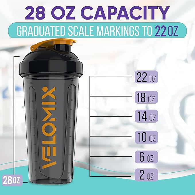 '-2 Pack- 28 oz Protein Shaker Bottles for Protein Mixes - 2x Wire Whisk | Leak Proof Shaker Cups for Protein Shakes | Protein Shaker Bottle Pack (Golden Stone)