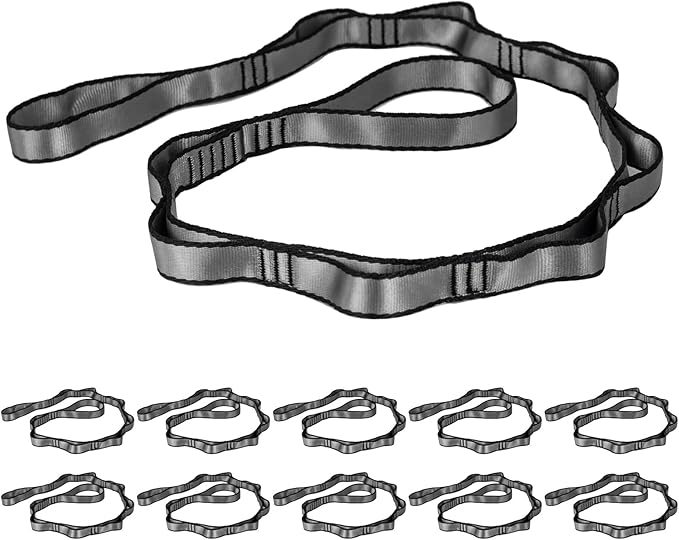 10PCS Nylon Daisy Chain Straps 23 KN for Aerial Yoga Hammock Swing Adjustable Aerial Silk Extender Hanging Rope for Aerial Yoga Belts 3.6FT 5.9FT Long