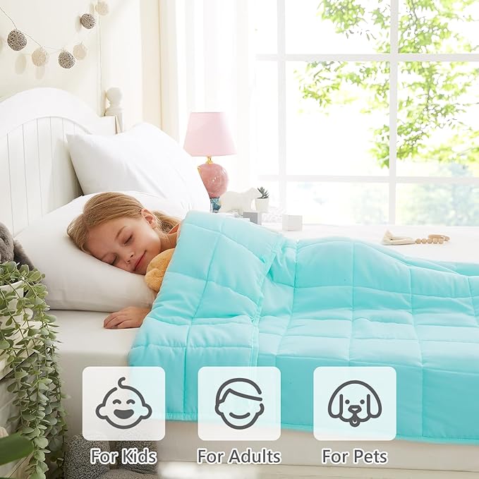 L'AGRATY Weighted Blanket - 40"x60" 10lbs Breathable Microfiber Material with Glass Beads Small Blanket for Adult All-Season Summer Fall Winter Soft