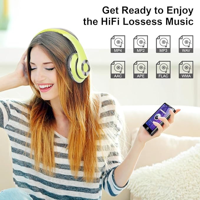128GB MP3 Player with Bluetooth and WiFi, Android 14, 4GB RAM Portable HiFi Lossless, MP3 & MP4 Player for Kids with 4" Touchscreen, Music Player with Spotify, Amazon Music, Pandora, Play Store, Black