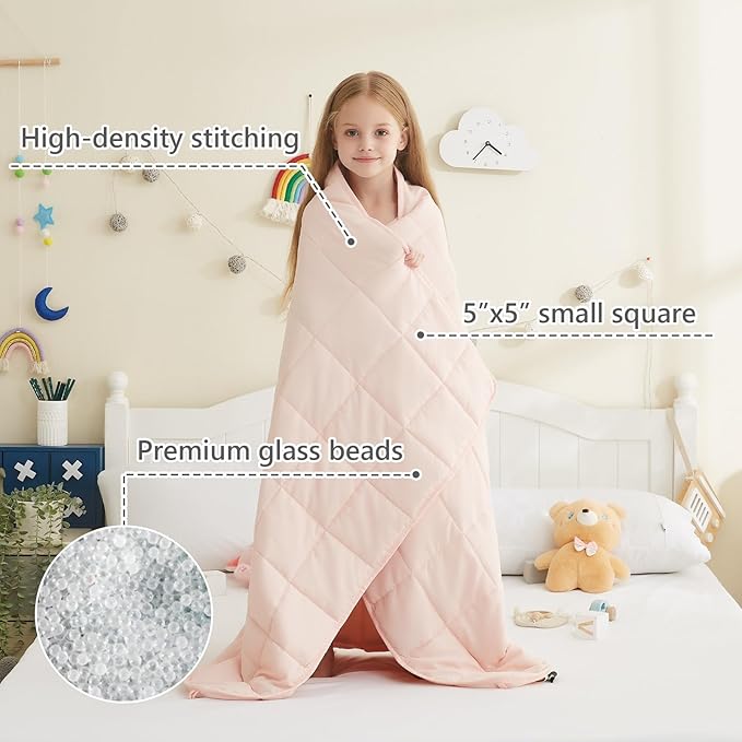 L'AGRATY Weighted Blanket - 36"x48" 3lbs Weighted Blanket Microfiber Material with Glass Beads Small Blanket for All-Season Summer Fall Winter Soft Thick Blanket