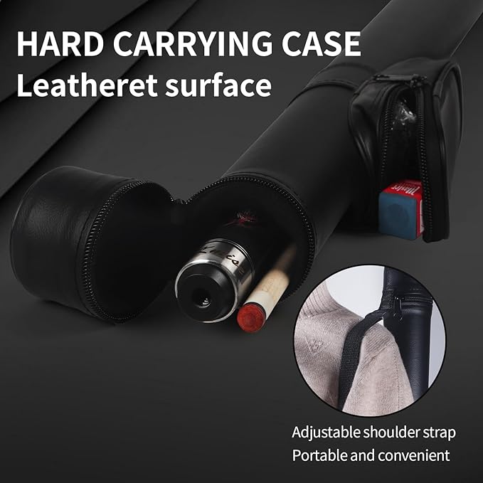 Kmise Professional Pool Cue Stick - 19 20 21oz Canadian Maple Cue Sticks, Low Deflection Shaft with Telescopic Carbon Fiber Extension, Pool Sticks for Aults, Billiard Cue Sticks with Leather Cue Case