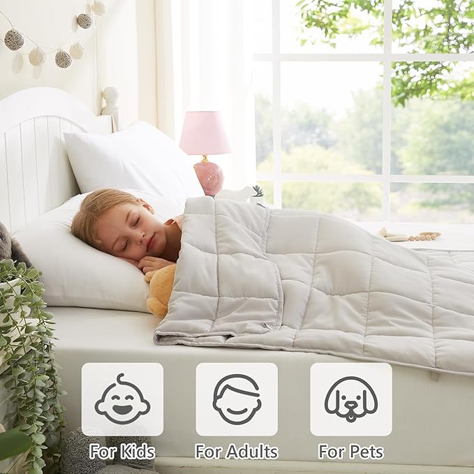 L'AGRATY Weighted Blanket - 36"x48" 3lbs Weighted Blanket Microfiber Material with Glass Beads Small Blanket for All-Season Summer Fall Winter Soft Thick Blanket