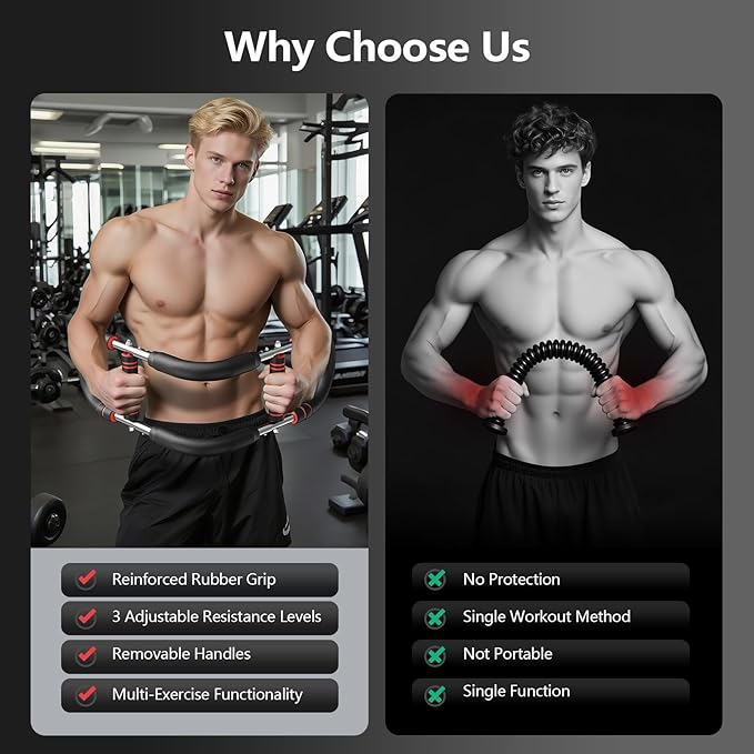 2025 New Twister Arm Trainer - Adjustable Chest Workout Equipment for Men, Professional Arm and Chest Muscle Trainer, Portable Upper Body Workout Machine for Shoulder Forearms Strength Training