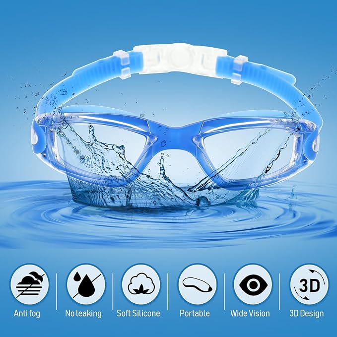 Konohan 10 Pack Swim Goggles Bulk for Kids adult Pool Goggles Anti Fog Silicone No Leak Swimming Glasses for Men Women Youth