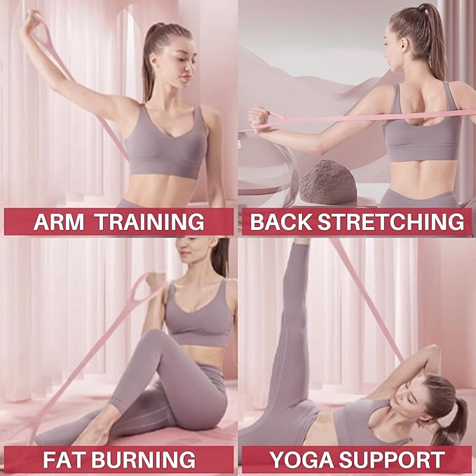 LEZER Figure 8 Resistance Band, Fitness Elastic Rope, Execrise Workout for Arm, Back, Chest and Shoulder, Yoga, Pilates, Stretching, Physical Therapy Equipment