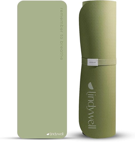 Lindywell Pilates Yoga Workout Mat Non Slip 6mm, 8mm, 10mm Thick - 6ft x 26in