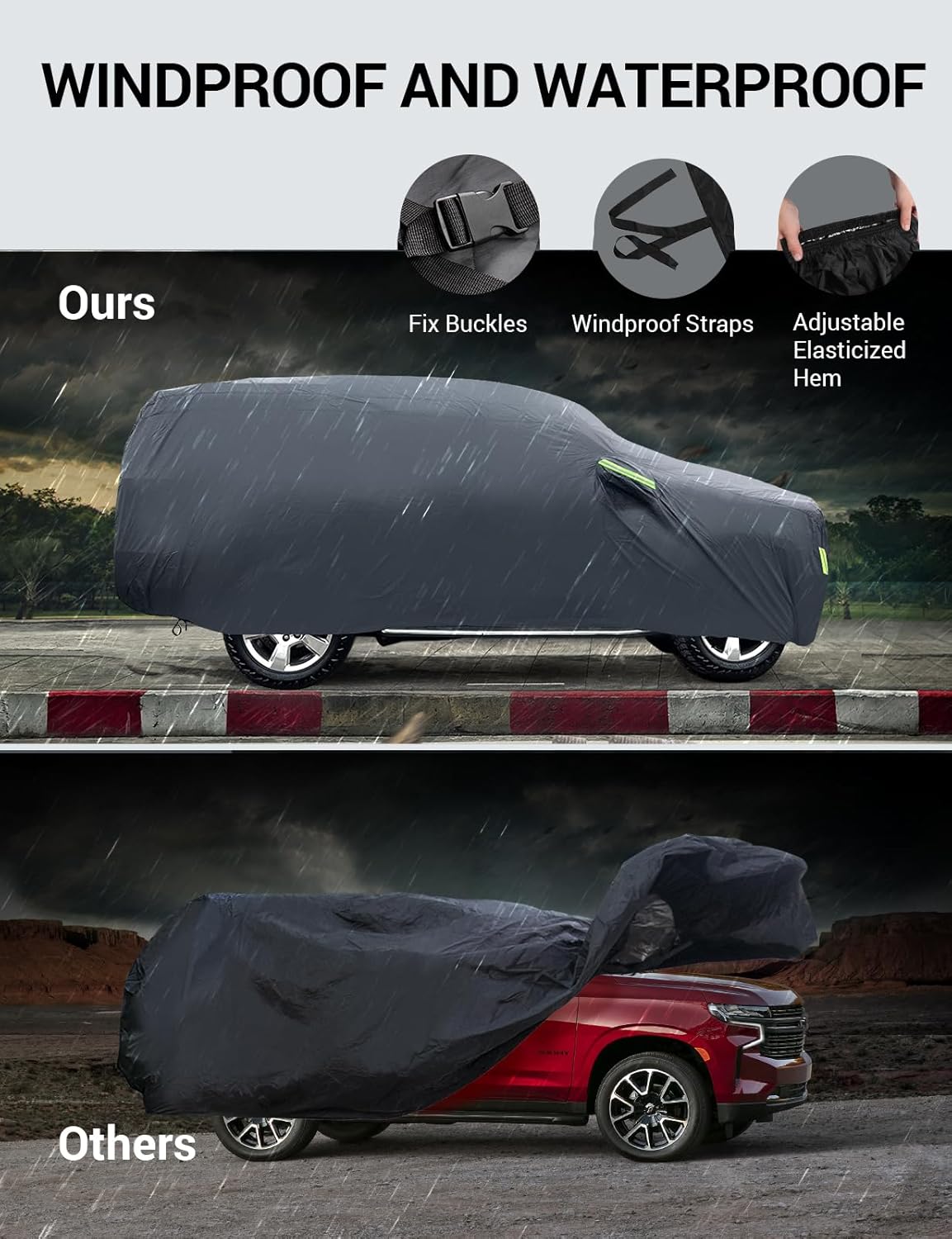Proadsy 2025 Upgrade Car Cover Custom Fit for Kia Sorento 2021-2024 2025, Waterproof All Weather for Automobiles, Full Exterior Cover Rain Snow Sun Protector Indoor Outdoor Car Cover