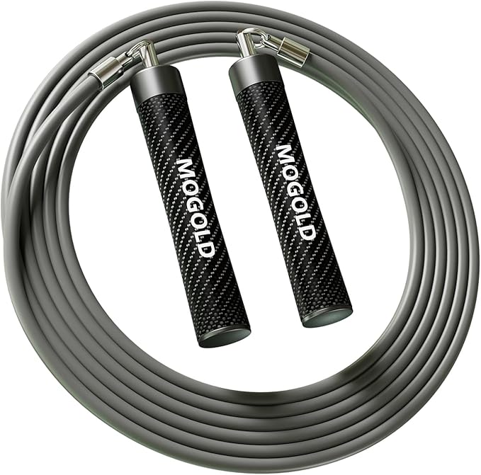 1lb Weighted Jump Ropes for Women & Men with 1/2 Pound Jump Rope Cable & Thicker Leather Jump Rope Weighted Handles, Best for Fitness, High-Intensity Strength Workouts