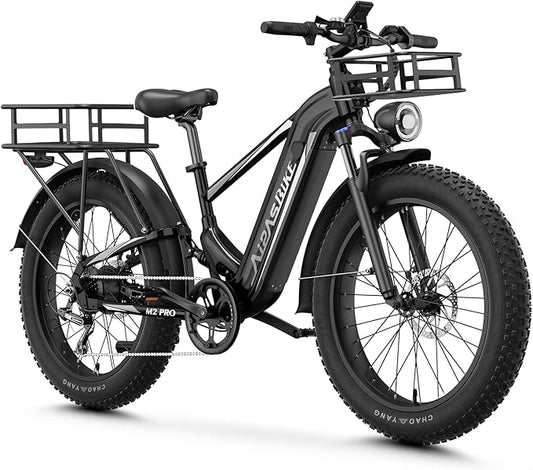 LEONX M2 Pro Electric Bike,1800W Motor Electric Bike for Adults, 26'' x 4.0'' Fat Tire Ebike with 48V 17.5AH Battery, 36MPH 85Miles Long Range Electric Mountain Bike, Up to 110 Nm