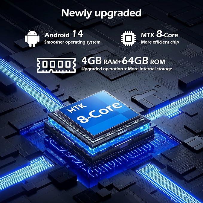 128GB MP3 Player with Bluetooth and WiFi, Android 14, 4GB RAM Portable HiFi Lossless, MP3 & MP4 Player for Kids with 4" Touchscreen, Music Player with Spotify, Amazon Music, Pandora, Play Store, Black