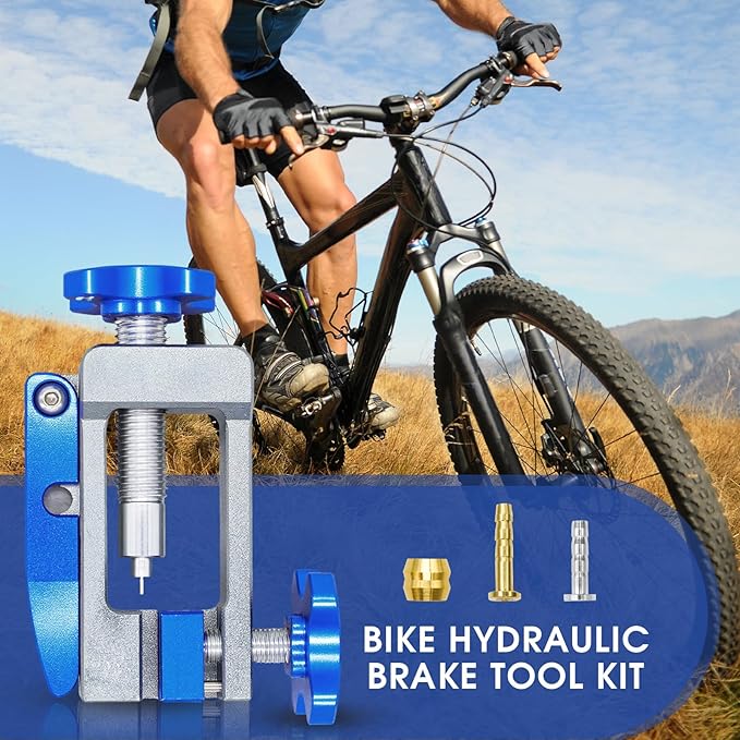 2-in-1 Bike Hydraulic Brake Tool, Hydraulic Hose Cutter & Fitting Insert Tool with Brass Olives, Brake Lines Tubing Entry Device
