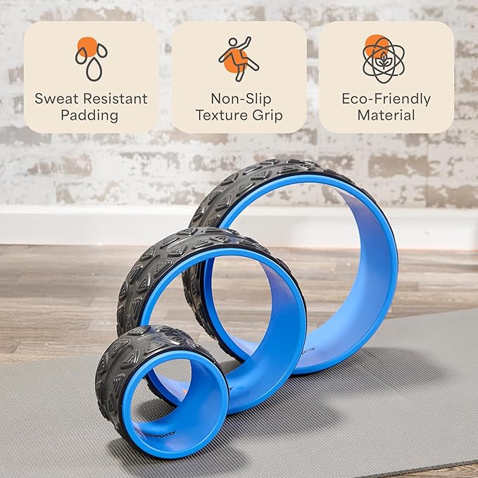 Lifepro Yoga Wheel Set for Shoulder & Neck Pain Relief, Back Alignment & Stretching, Roller for Popping, Cracking, and Stretching, Exercise Roller for Pain Relief and Flexibility