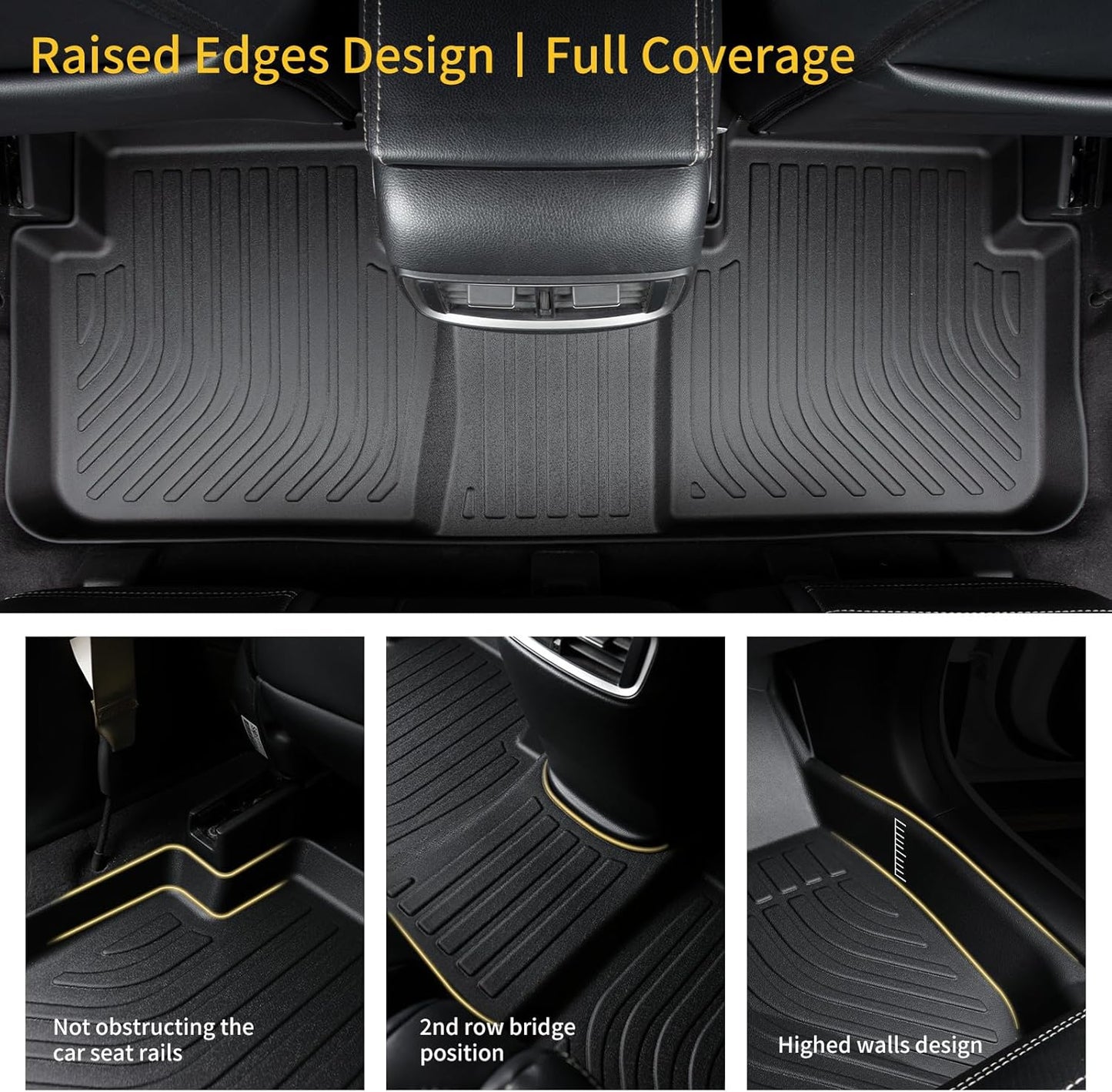 GINOWY- Floor Mats & Cargo Liner for Kia NIRO & NIRO Hybrid (Not for NIRO EV/PHEV) 2023 2024 2025, TPE All Weather Car Mats for Kia NIRO Trunk Mat Floor Liners Accessories