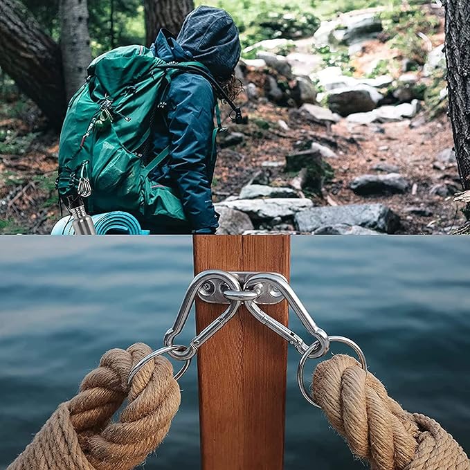 200PCS 2" Spring Snap Hook Carabiners, 3/16" Heavy Duty Galvanized Steel Carabiner Clips, 220lbs Capacity M5 Spring Clips Keychain for Hammock Swing,Dog Leashes, Water Bottle and Outdoor Activities