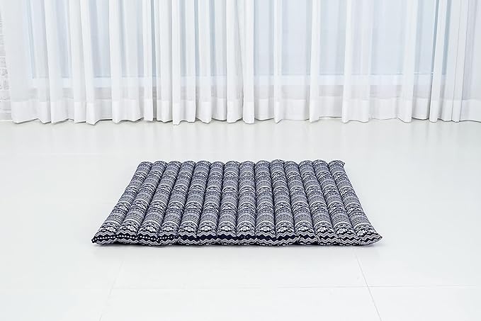 Leewadee Meditation Cushion Set – 1 Round Zafu Meditation Pillow and 1 Square Roll-Up Zabuton Meditation Mat, Pillows Bundle Filled with Kapok