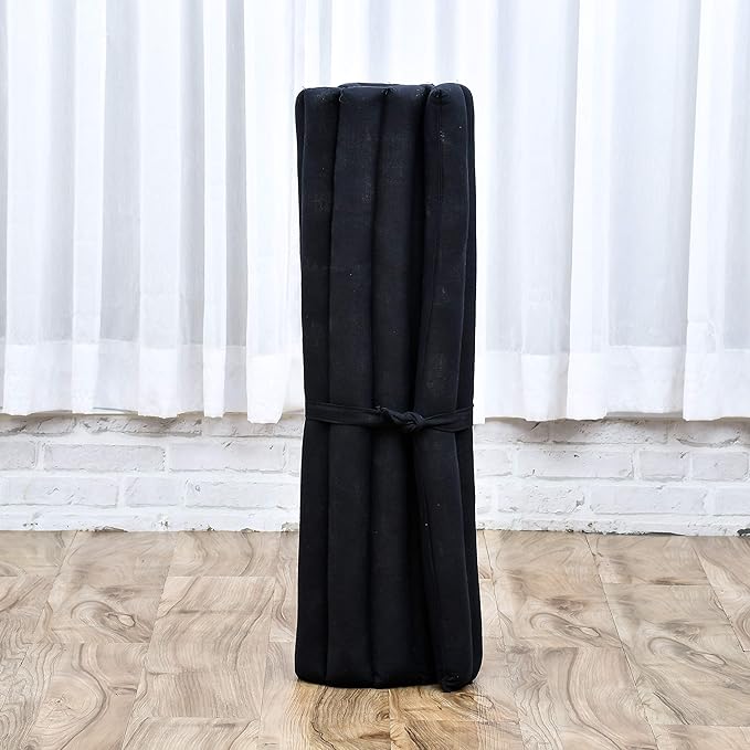 Leewadee Meditation Cushion Set – 1 Round Zafu Meditation Pillow and 1 Square Roll-Up Zabuton Meditation Mat, Pillows Bundle Filled with Kapok