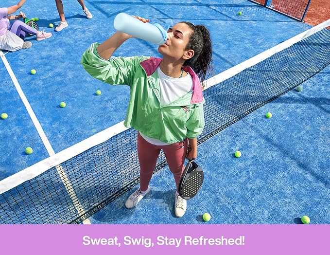 26 oz Insulated Water Bottle with 2-in-1 Straw and Spout Lid, Keep Cold 24H, Leak-Proof, Fits in Car Cup Holder, Stainless Steel Water Bottle for Sports, Trip, Gym, and School (Seashell Sonata)